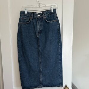 Reformation Dark Blue Denim Pencil Skirt